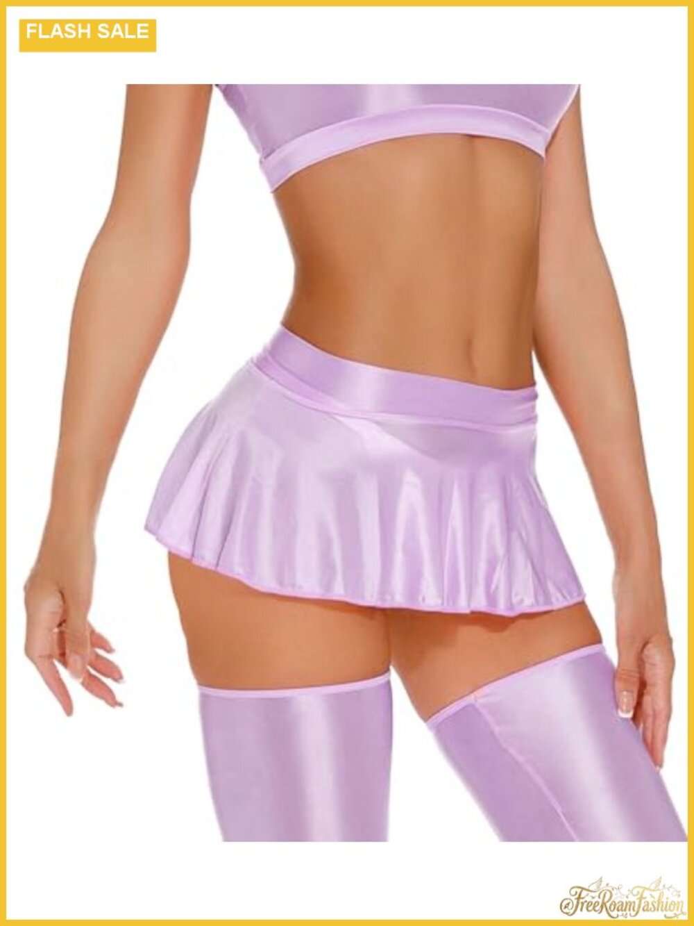 Women's Nylon Spandex Mini Skirt Sheer Pleated Club Rave Party Bodycon